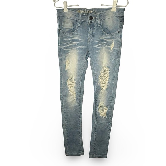 Machine Denim - MACHINE Y2K Boutique Distressed Skinny Jeans, Size 0